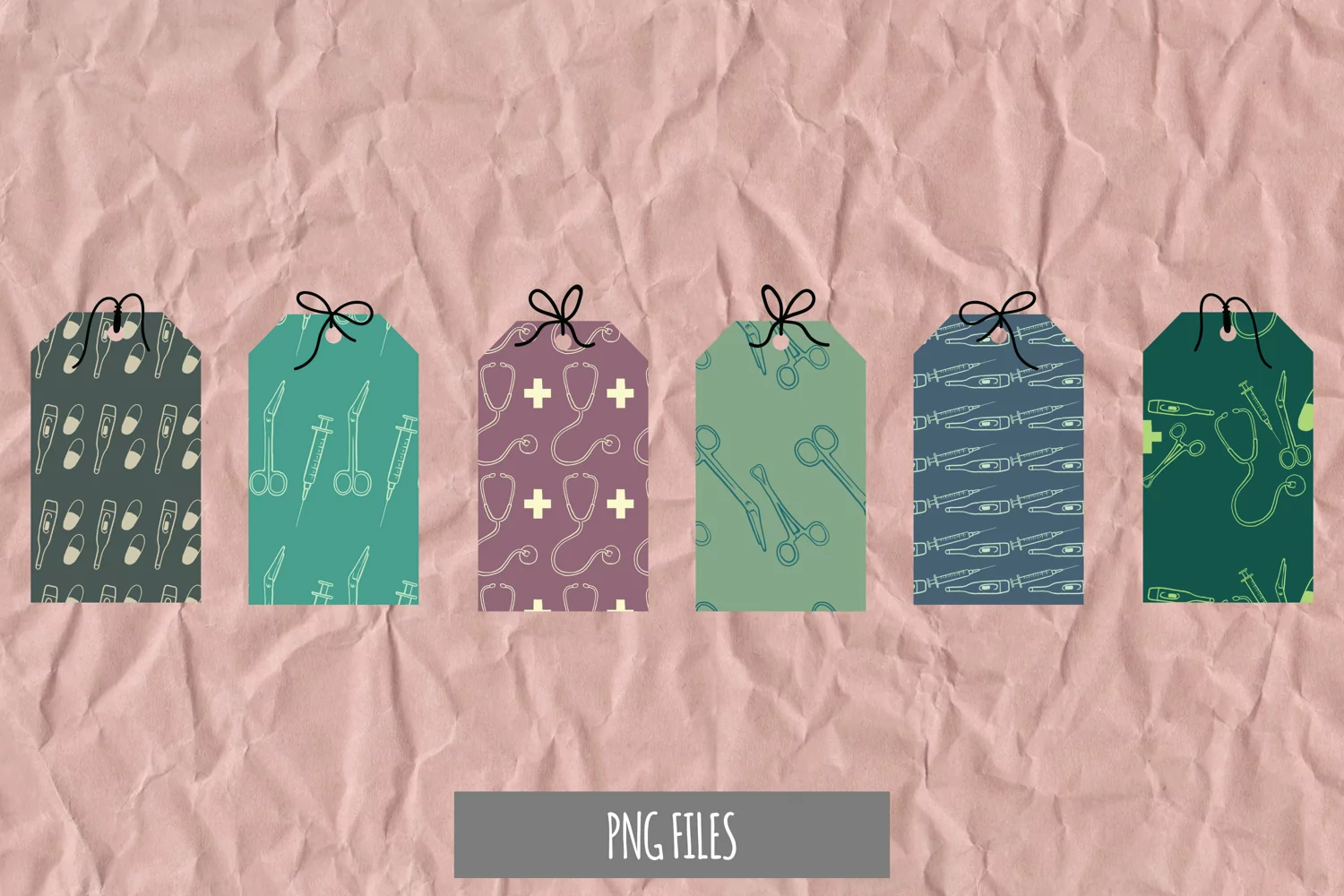 Medical Seamless Pattern Shaped Tags product image 1