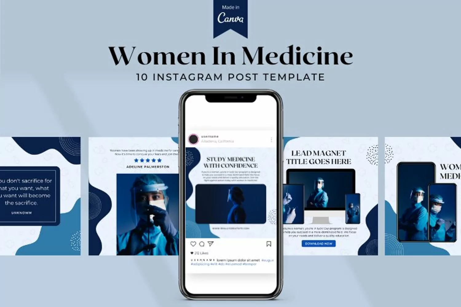 Women in Medicine Instagram Canva Template product image 1