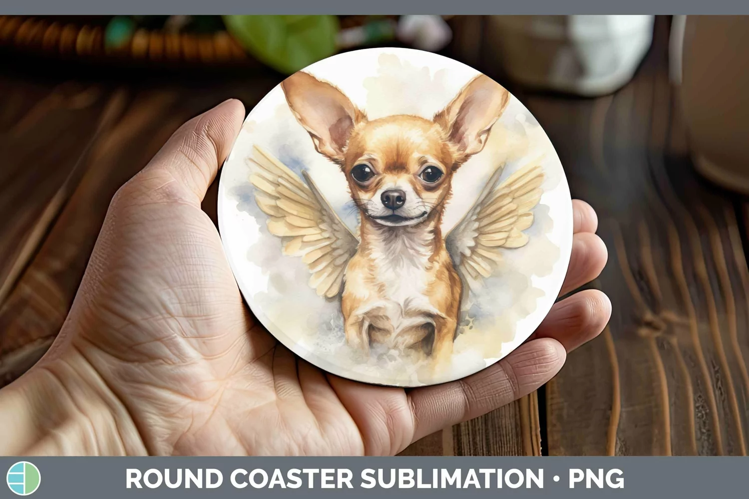 GorgeousMemorial Watercolor Round Coaster design.