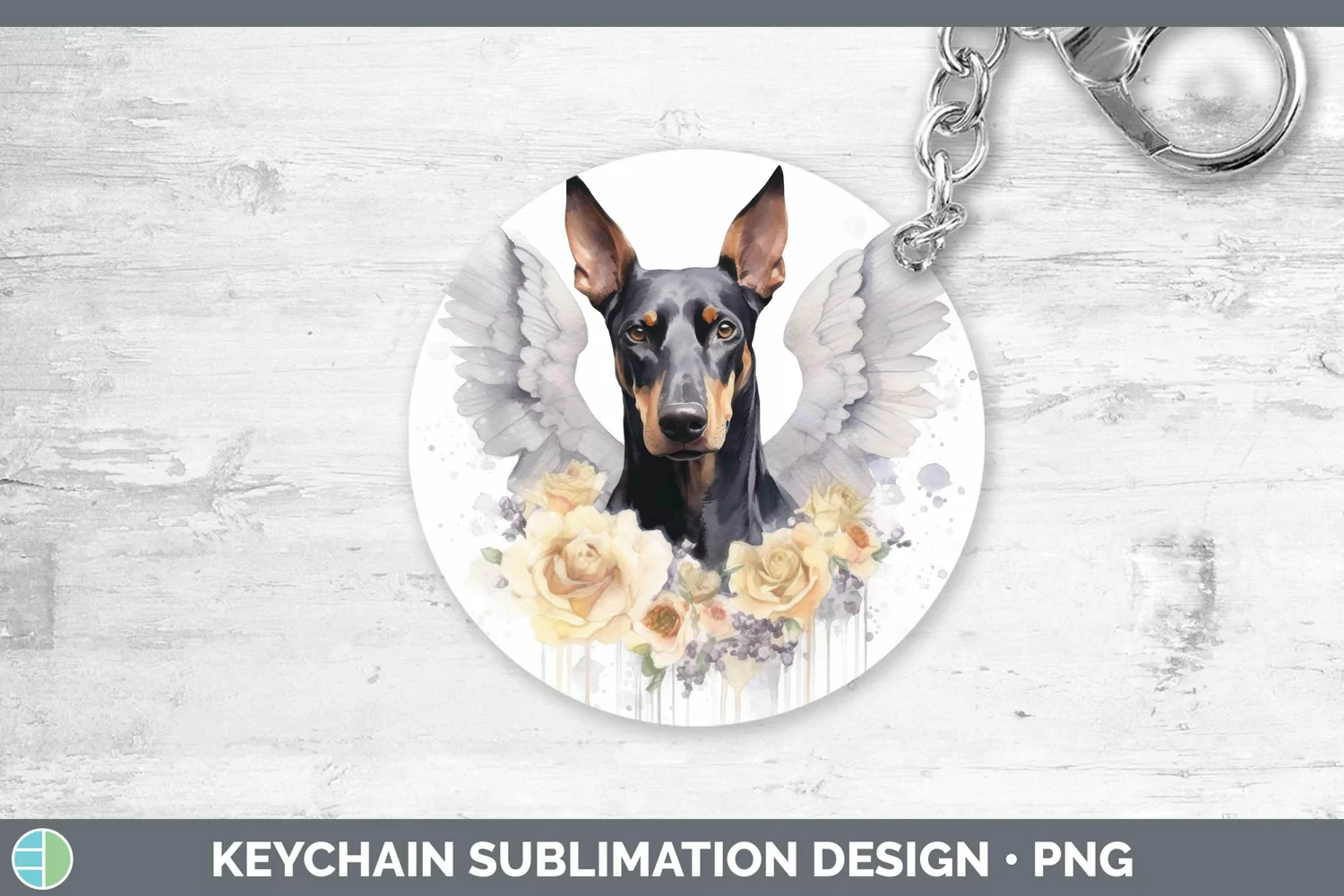 GorgeousMemorial Watercolor Keychain design.