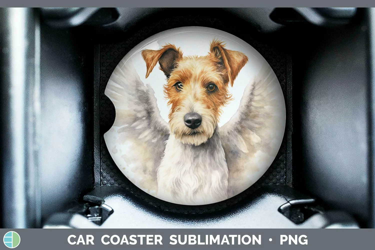 GorgeousMemorial Watercolor Car Coaster design.
