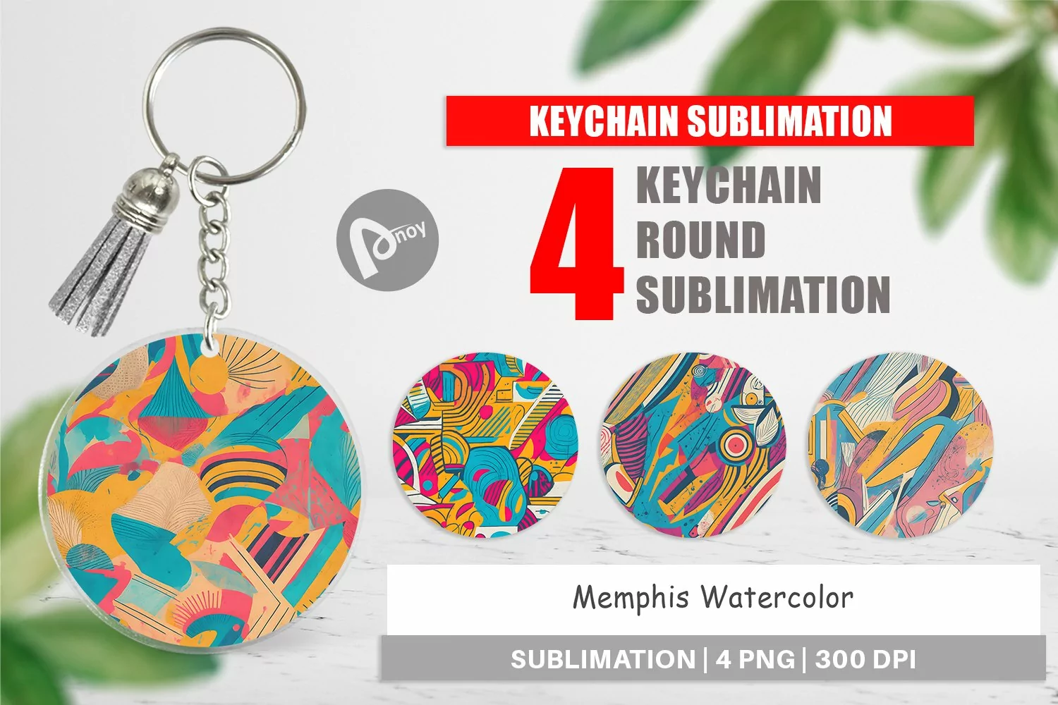 Keychain Memphis Watercolor product image 1