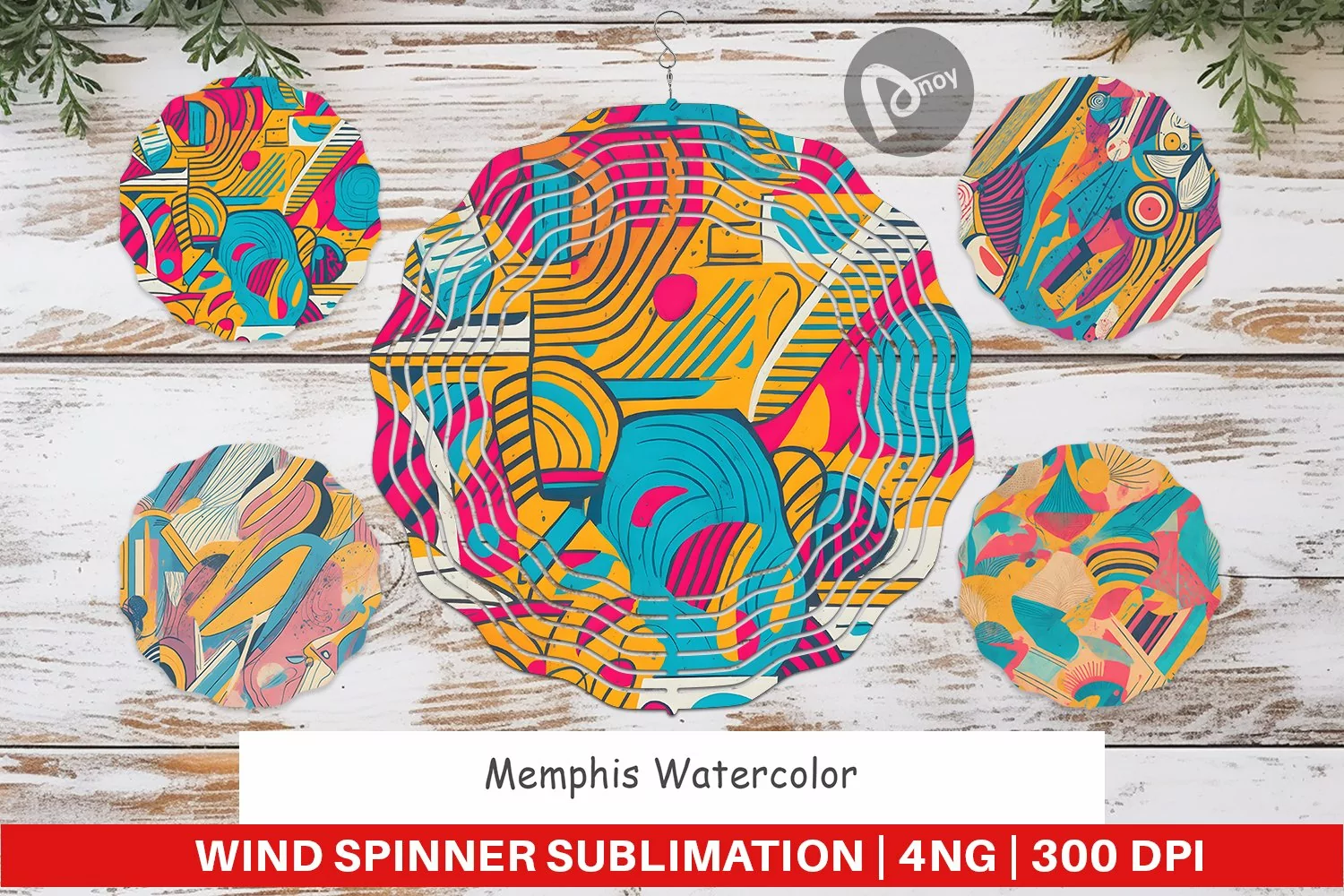 Wind Spinner Memphis Watercolor product image 1