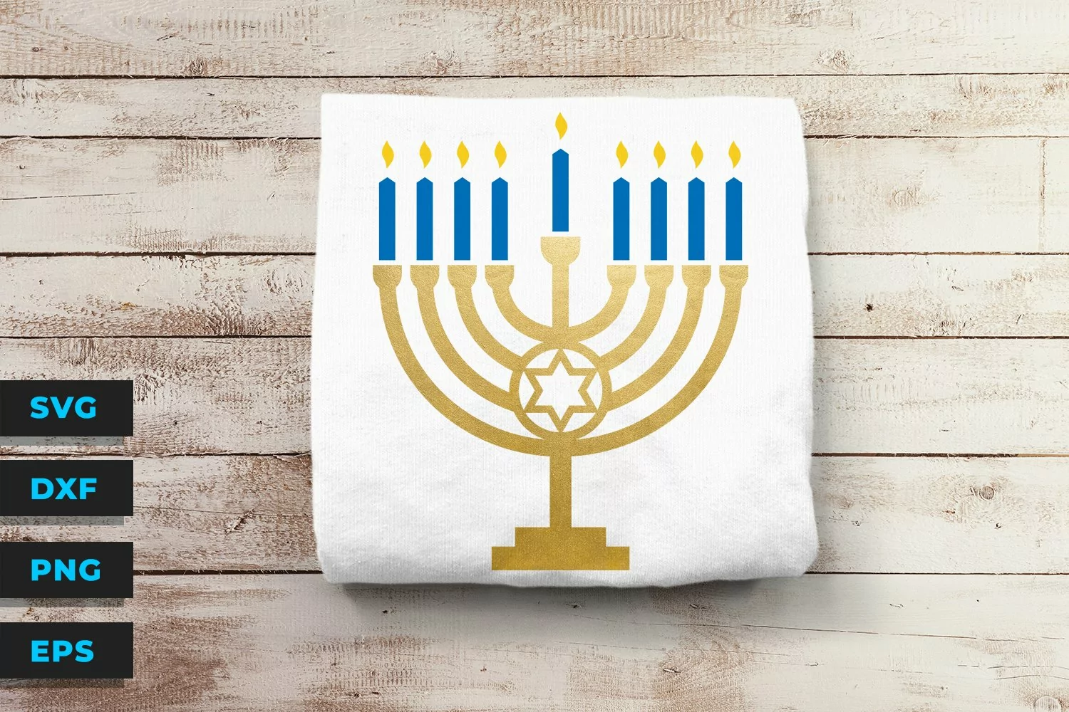 Menorah - Happy Hanukkah - SVG Cut File product image 1