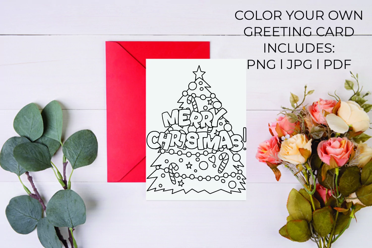 Merry Christmas Coloring Greeting Card product image 1