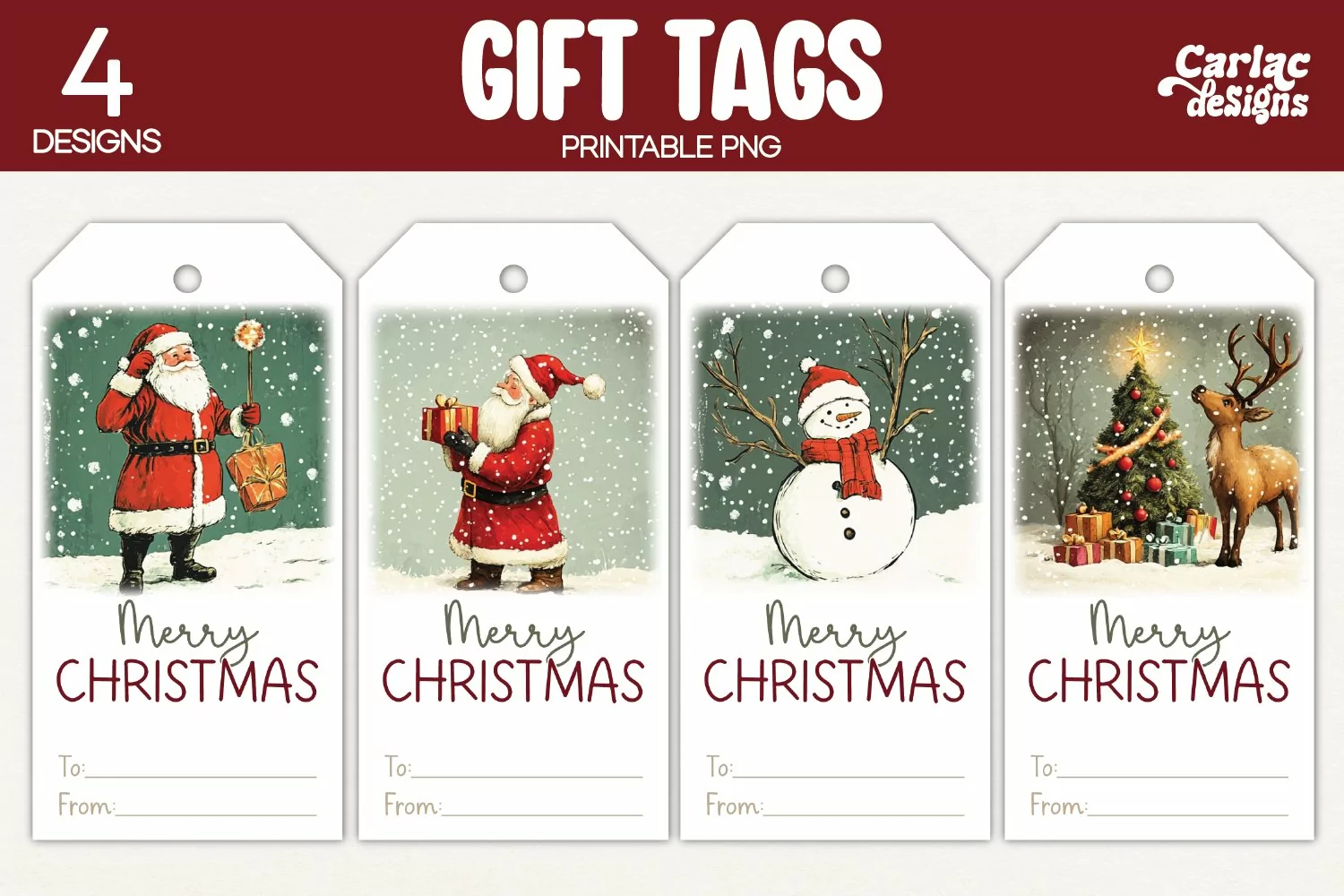 merry christmas gift tags