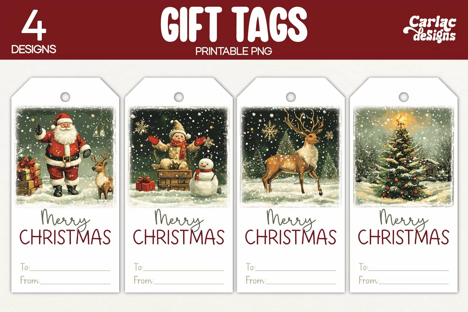 merry christmas gift tags