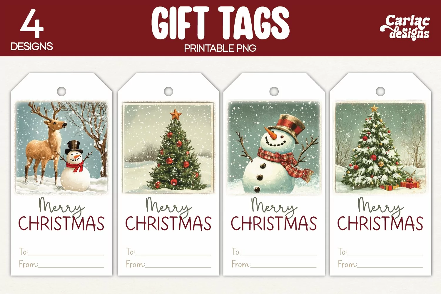 merry christmas gift tags