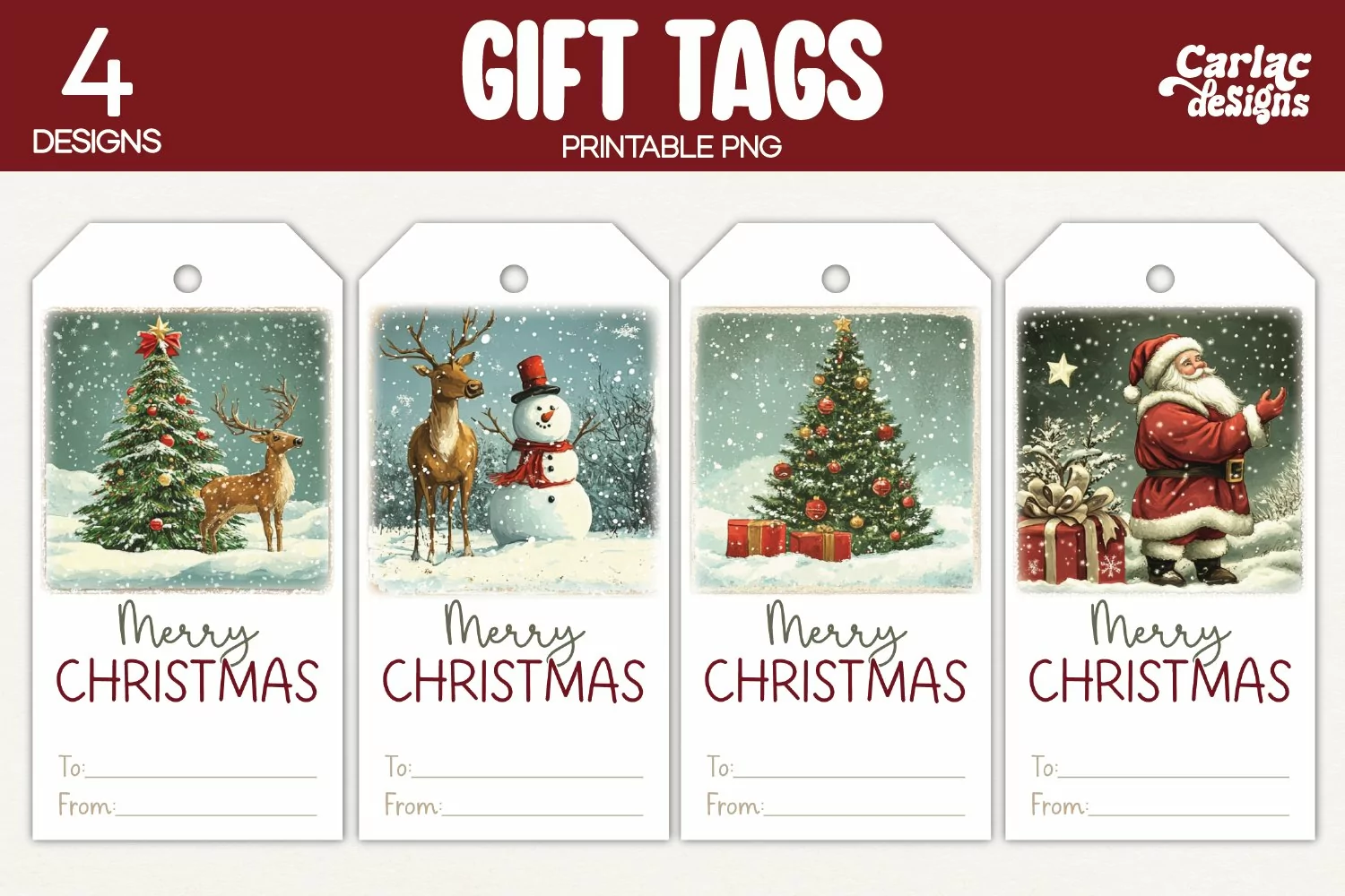 merry christmas gift tags