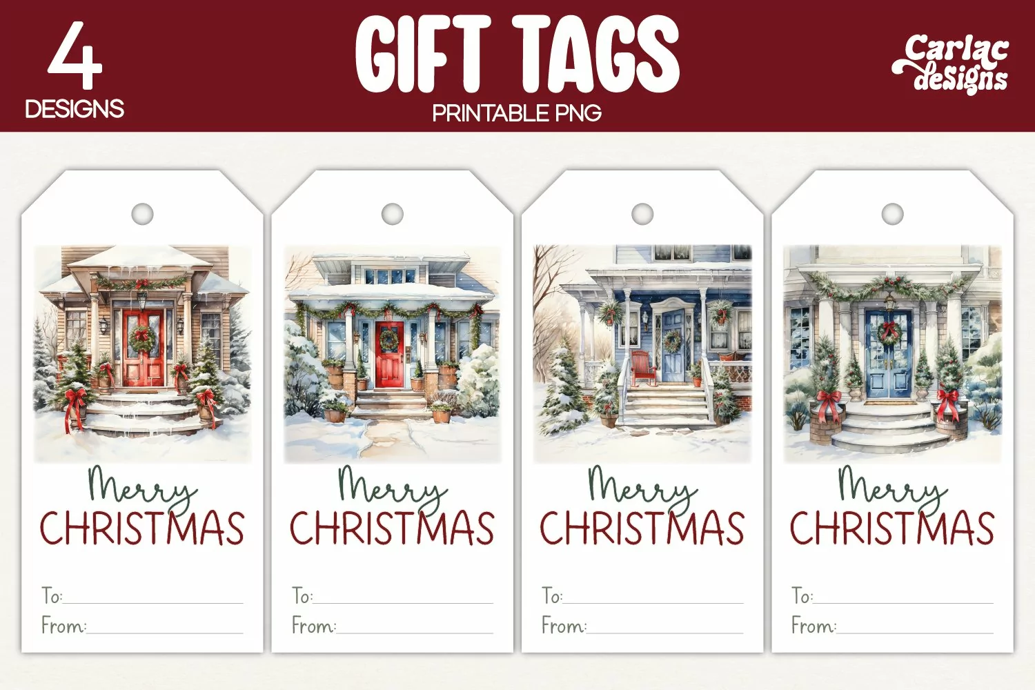 Merry Christmas Printable Tags