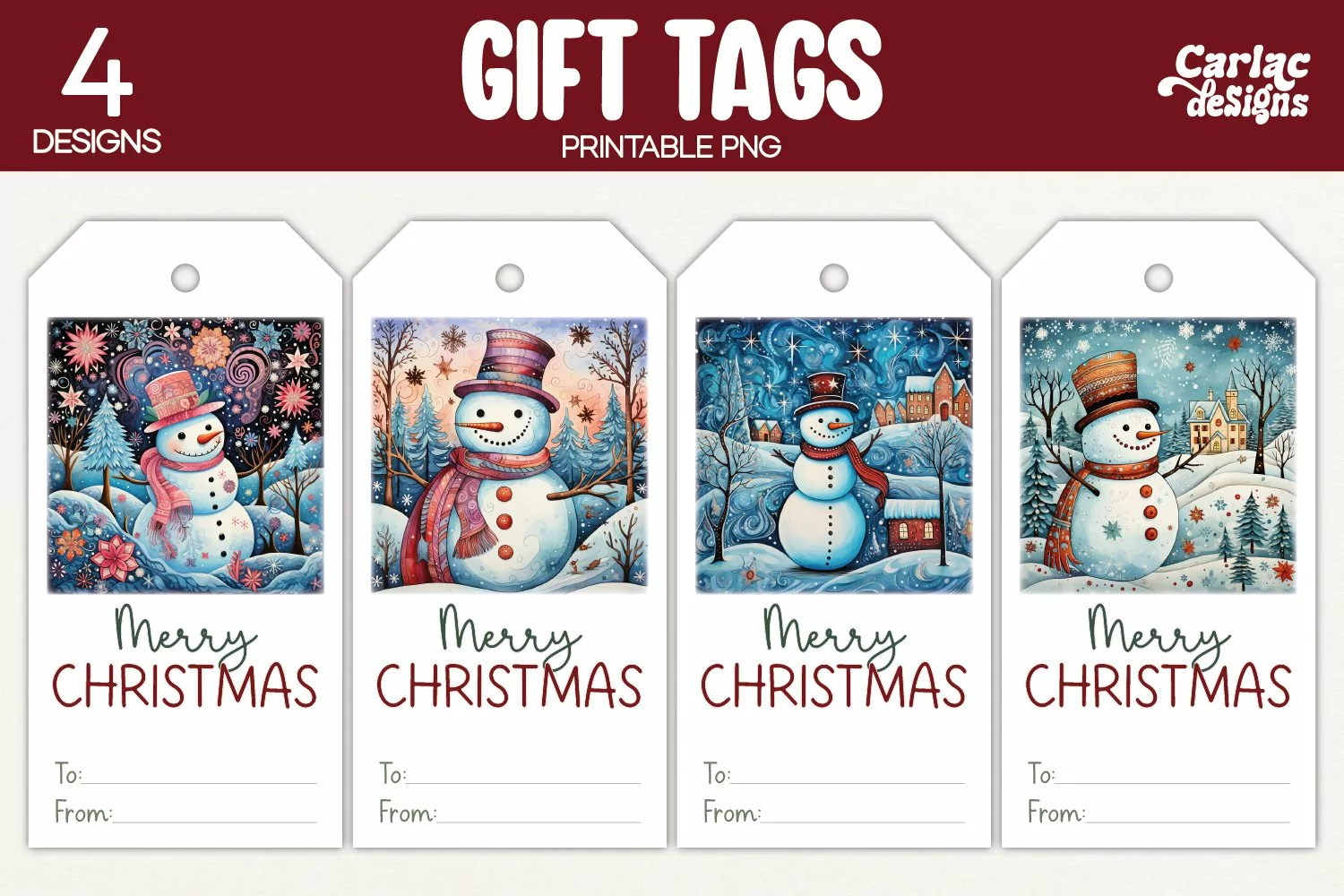 Merry Christmas Printable Tags