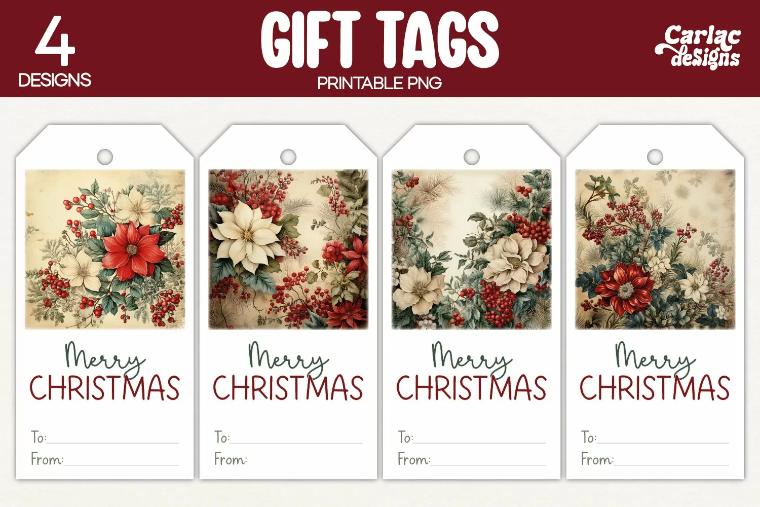 Merry Christmas Printable Tags