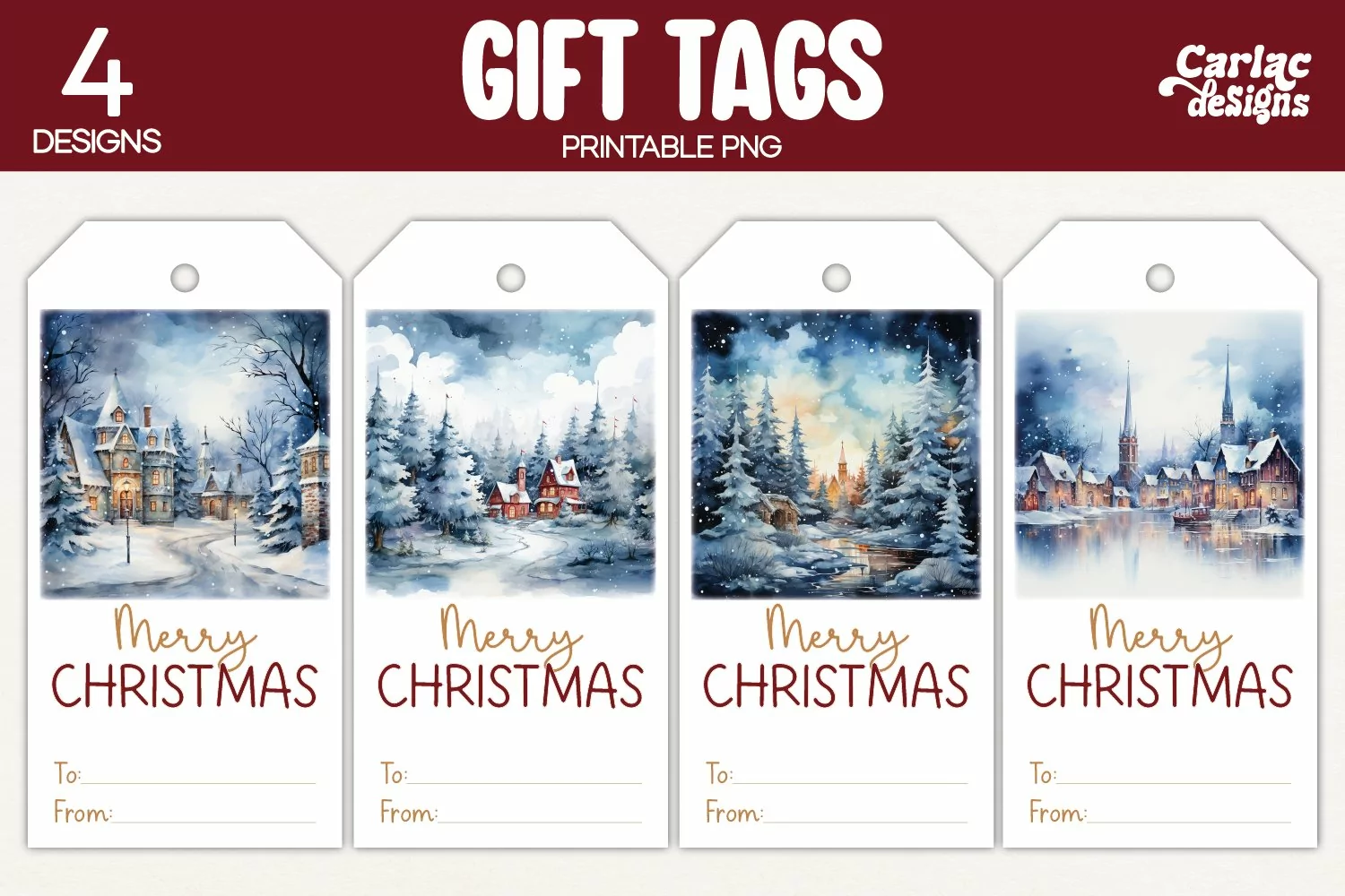 Merry Christmas Printable Tags