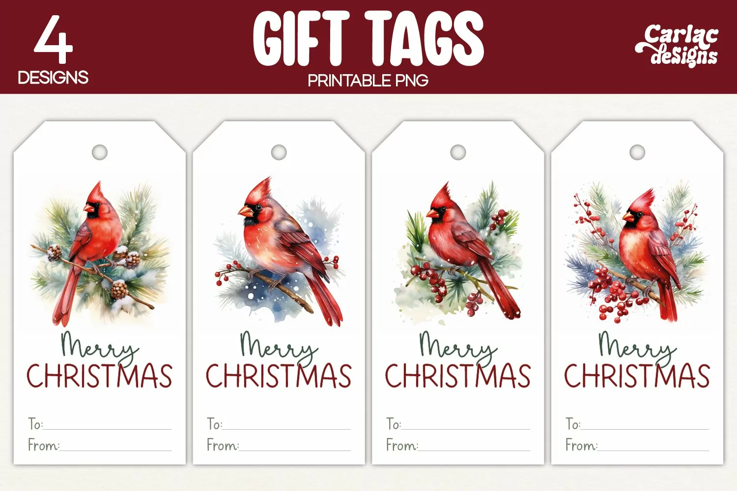 Merry Christmas Printable Tags