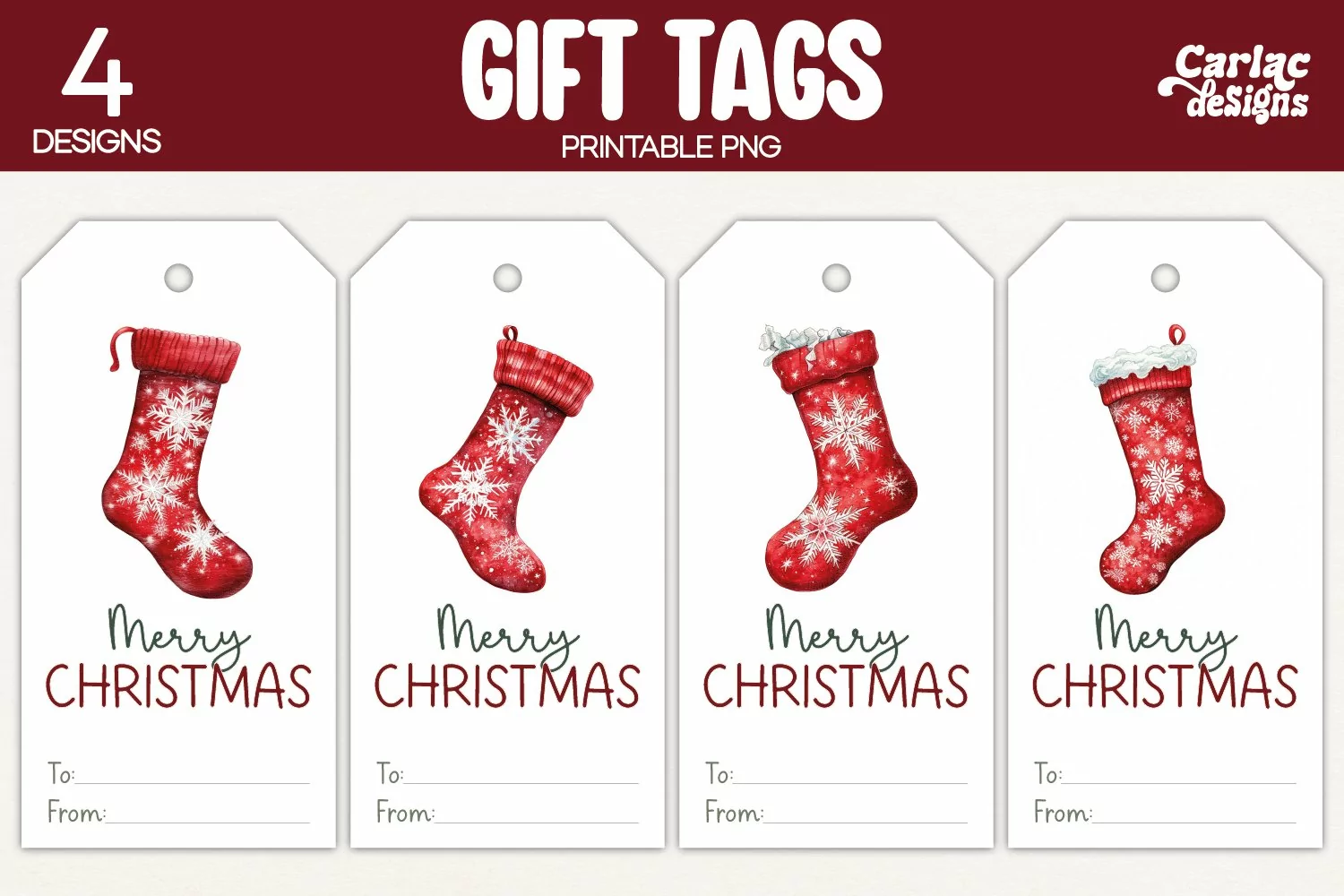 Merry Christmas Printable Tags