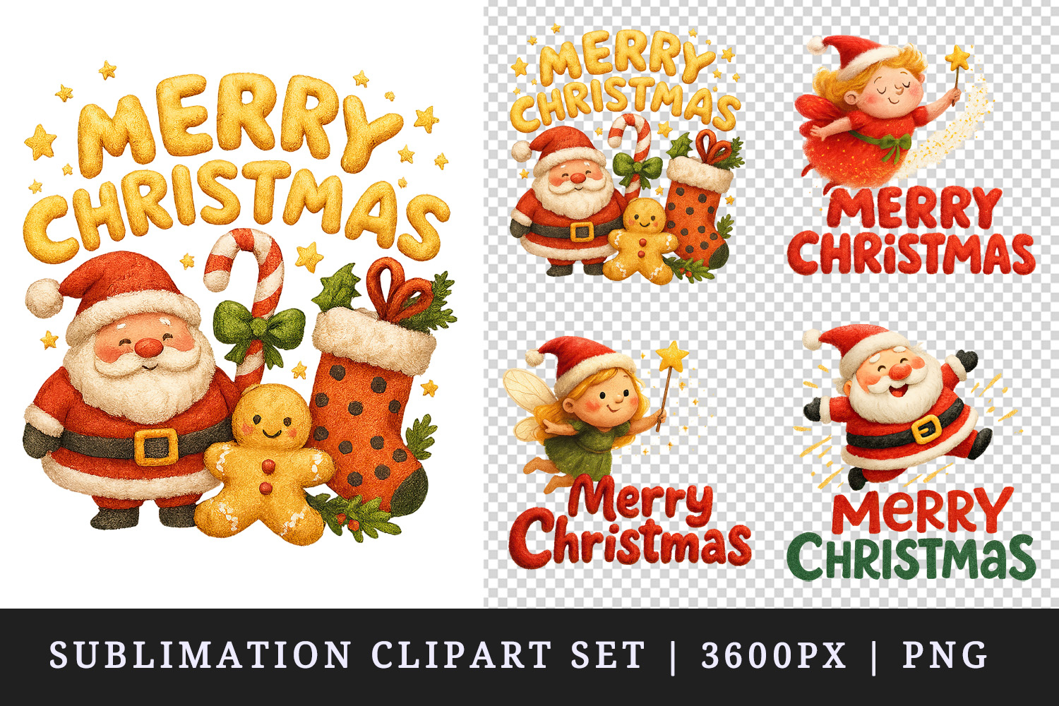 Merry Christmas clipart printable sublimation design png product image 1