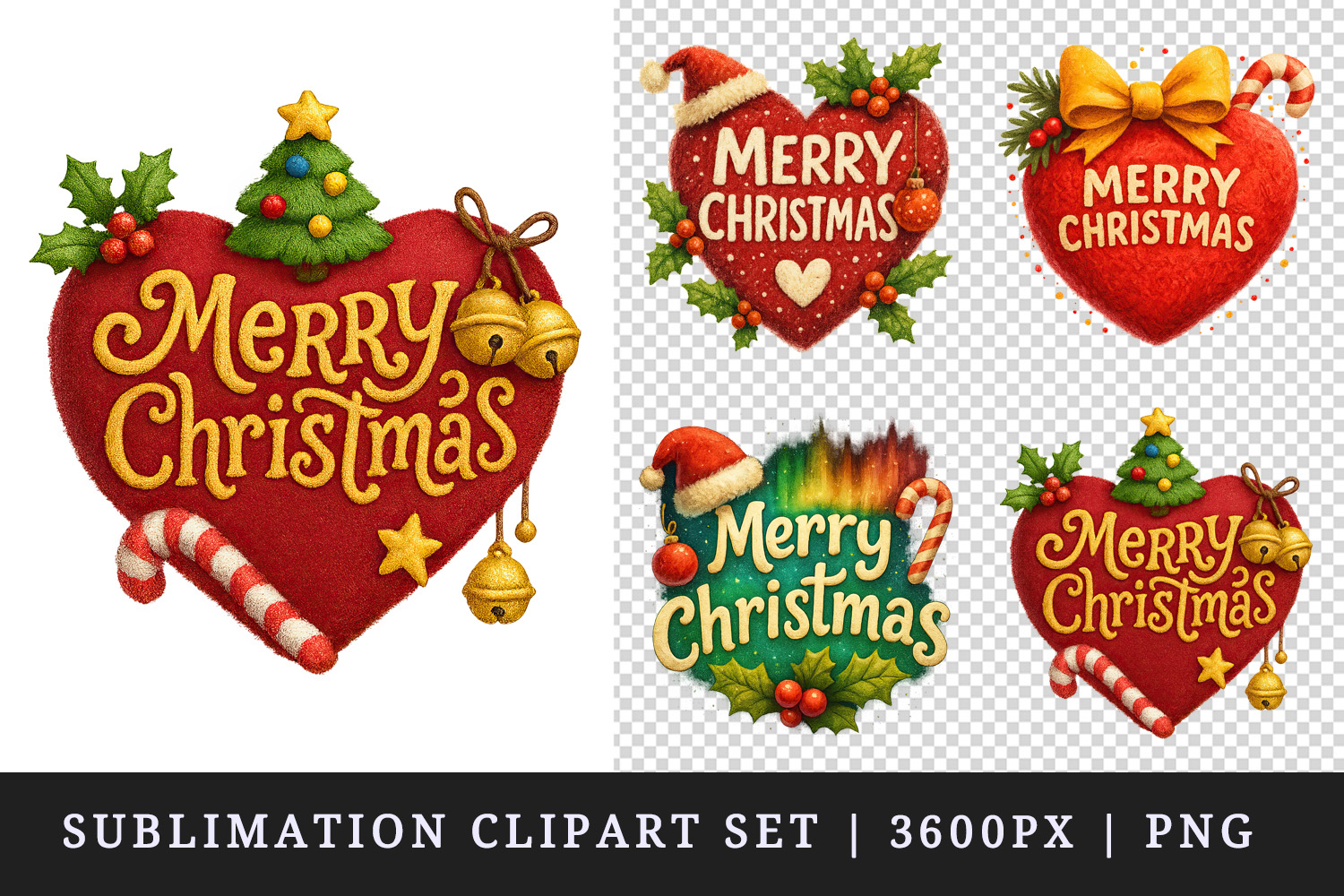 Merry Christmas clipart printable sublimation design png product image 1