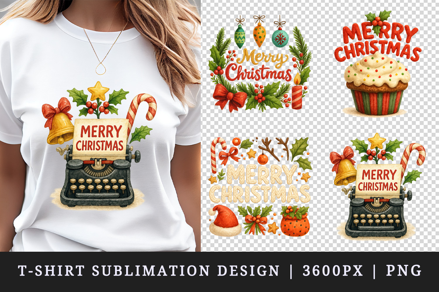 Merry Christmas t-shirt printable sublimation design png product image 1