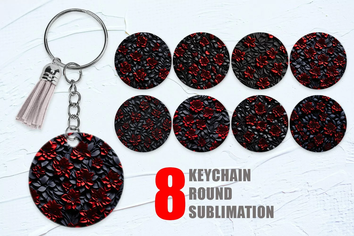 Metallic Color Flowers Keychain | Keyring product image 1