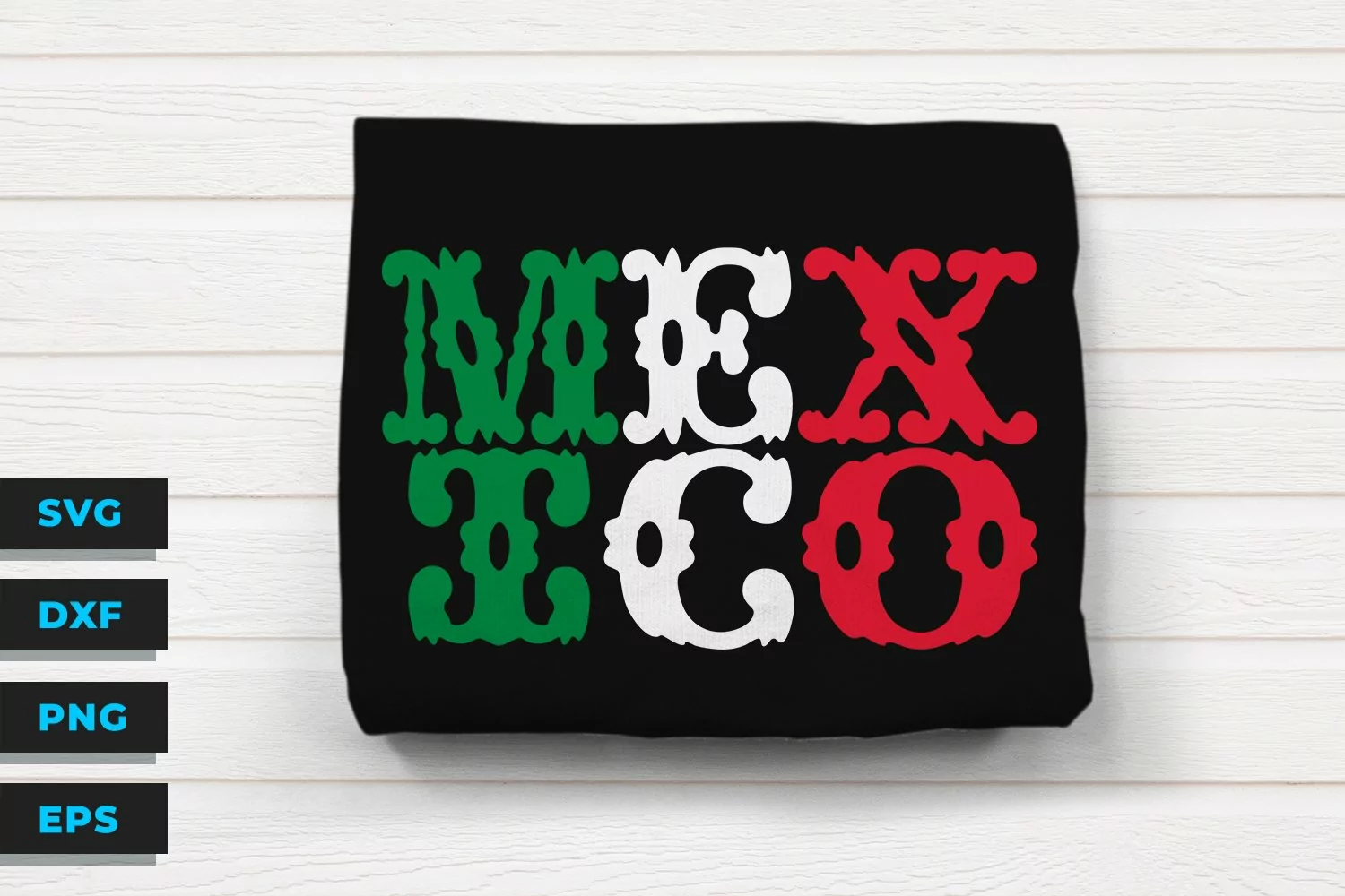 Mexico Flag Colors - Word Art - Papel Picado Style Font product image 1