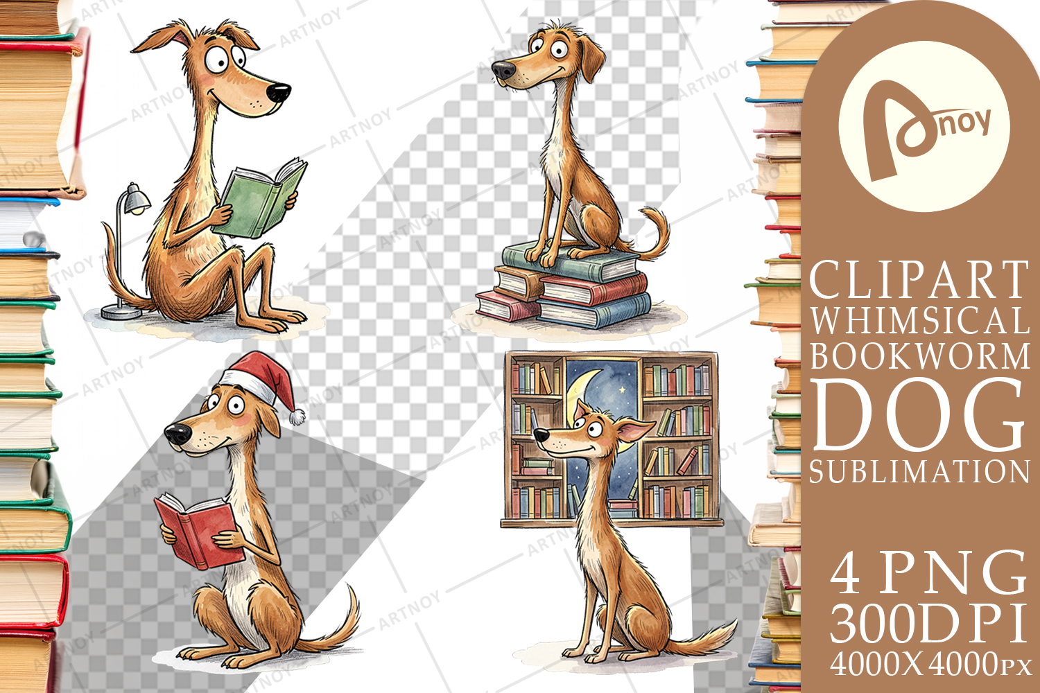 Midnight Reading Dog Sublimation product image 1