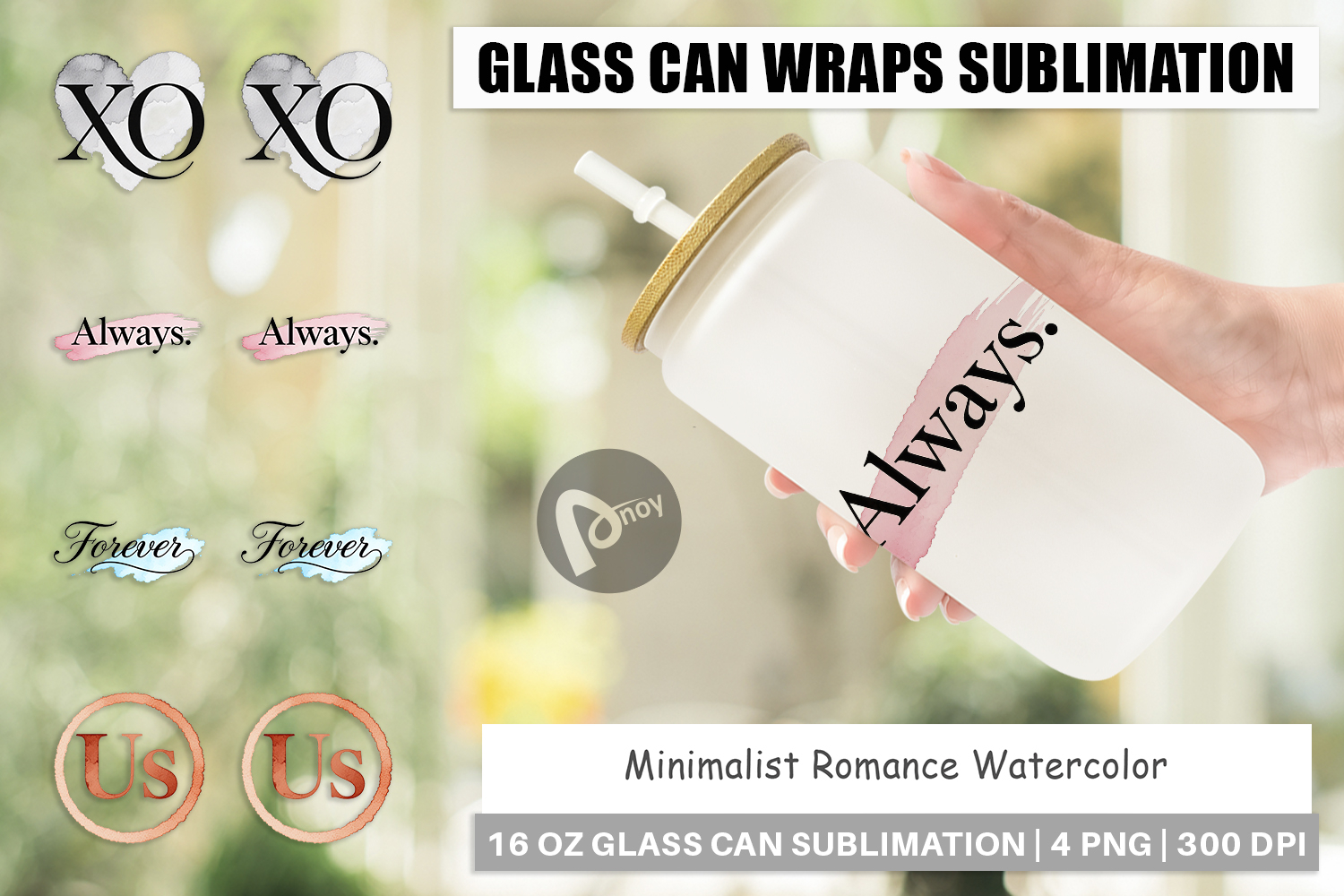Minimalist Romance Glass Can product image 1