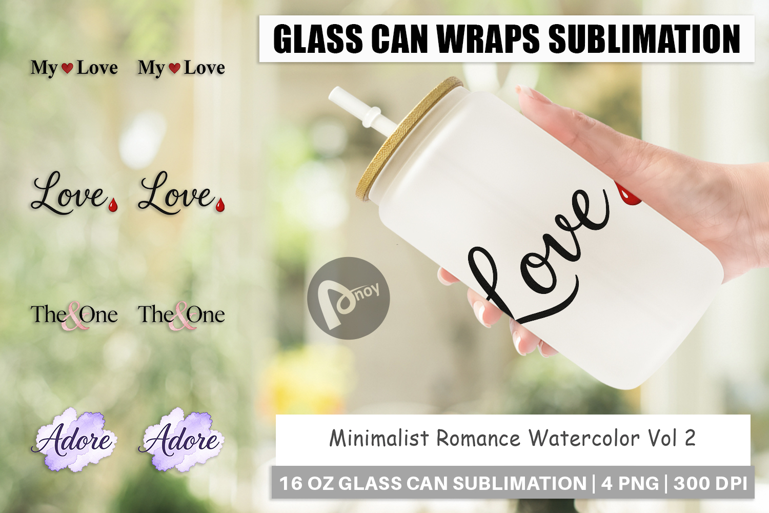 Minimalist Romance Glass Can product image 1