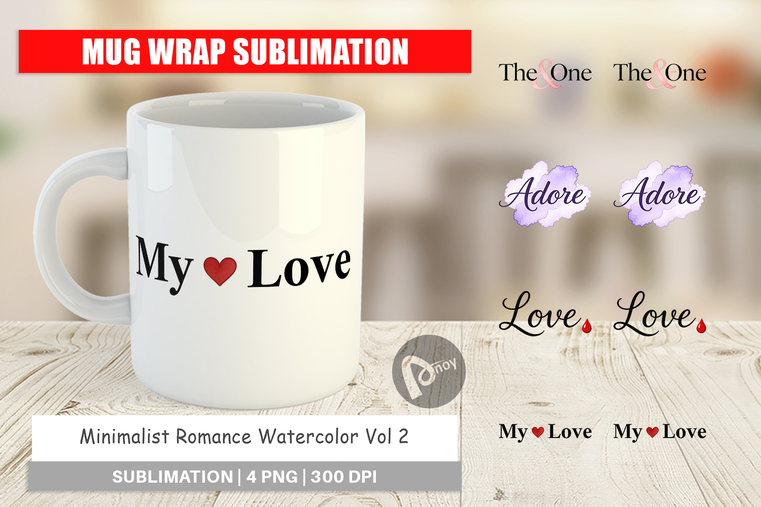 Minimalist Romance Mug Wrap product image 1