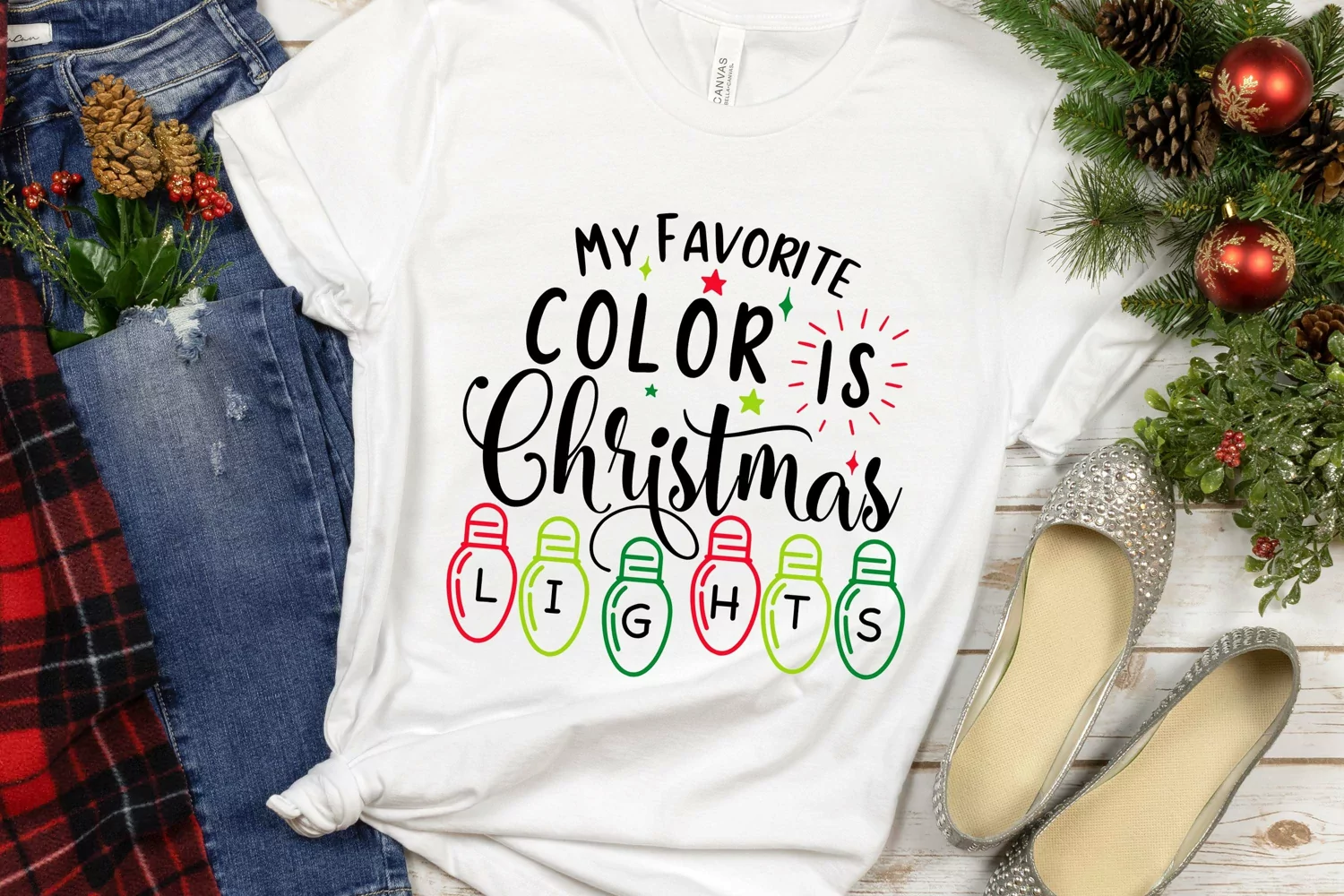 My favorite color is Christmas lights svg, Christmas light product image 1