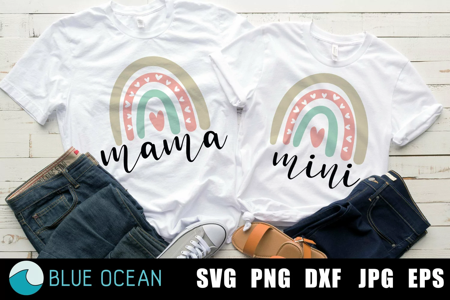 Mama mini rainbow SVG, Mama mini SVG, Mama and mini SVG product image 1