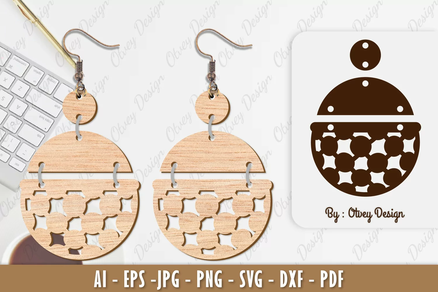 Ball Earring Lasercut product image 1