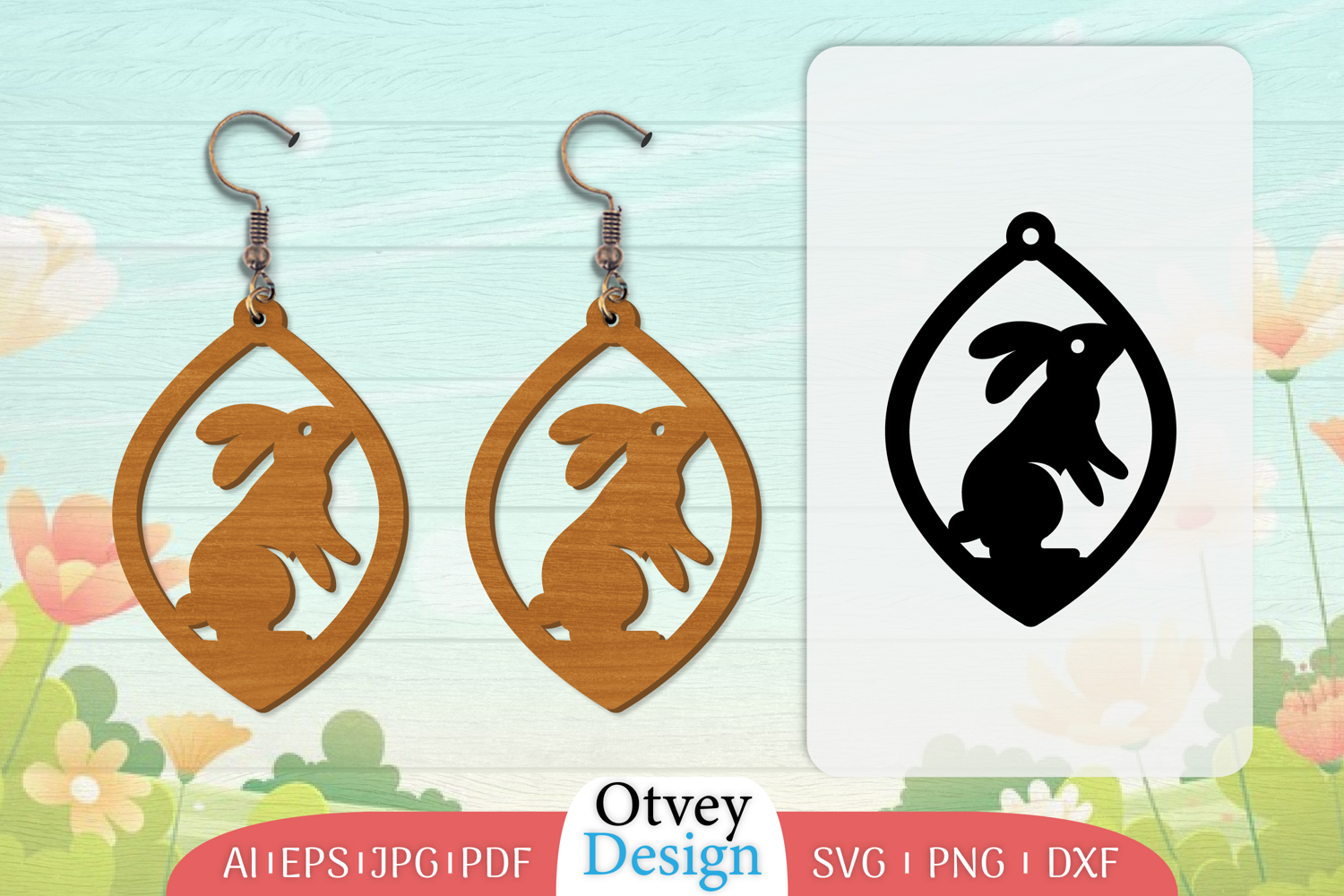 Earring Rabbit Lasercut | Happy Easter Lasercut product image 1