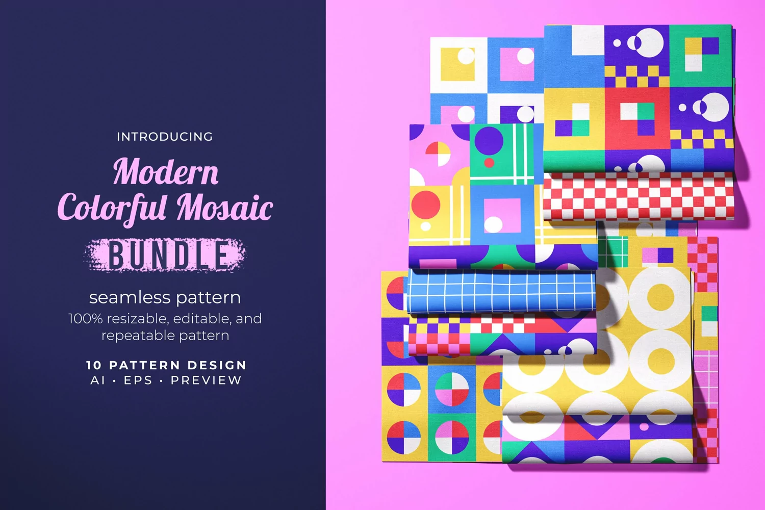 Modern Colorful Mosaic - Seamless Pattern product image 1