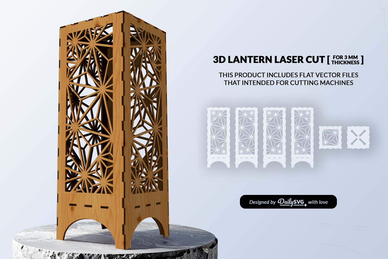 Modern Lantern Laser Cut SVG product image 1