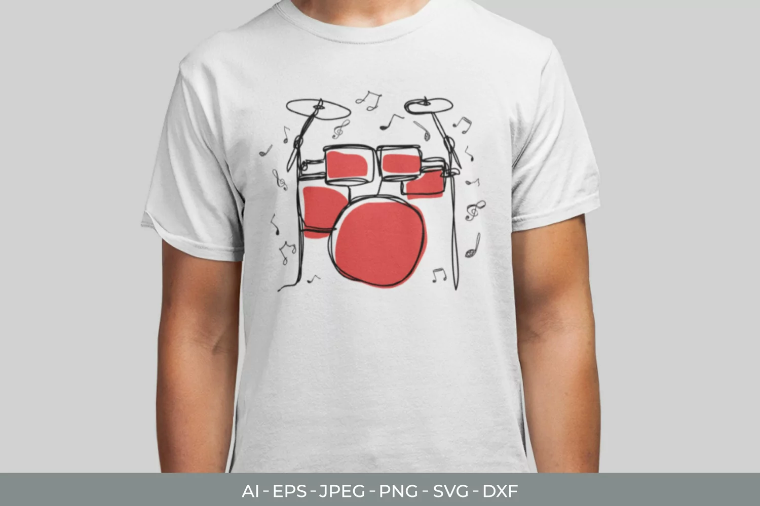 Monoline Music Instrument with Music Notes SVG product image 1