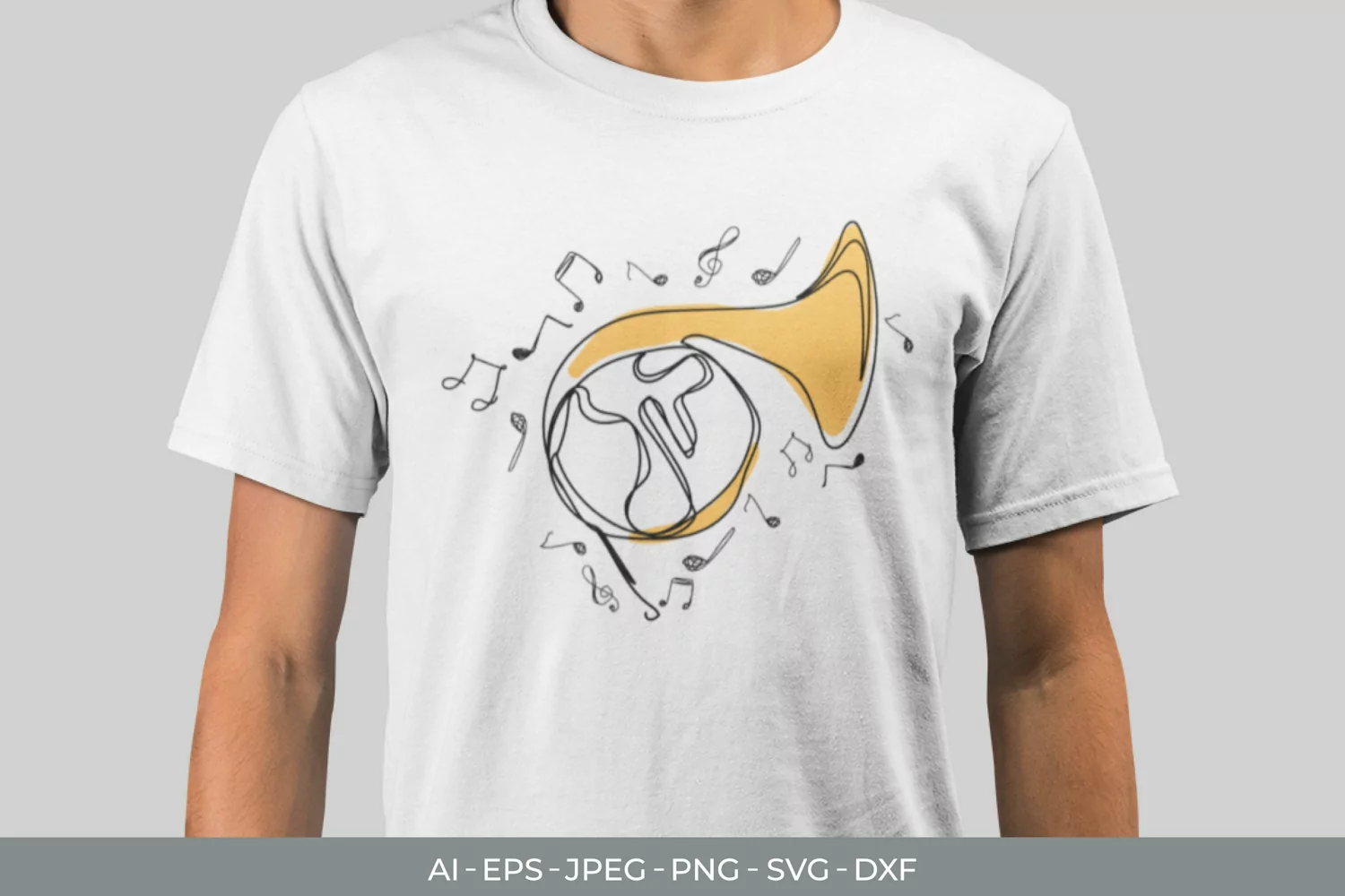 Monoline Music Instrument with Music Notes SVG product image 1