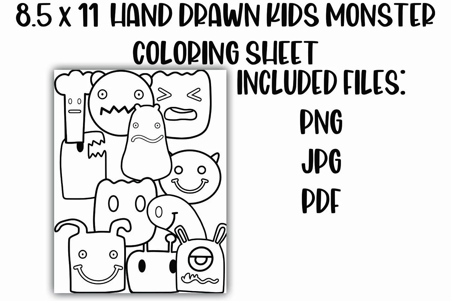 Kids Monster Coloring Sheet product image 1