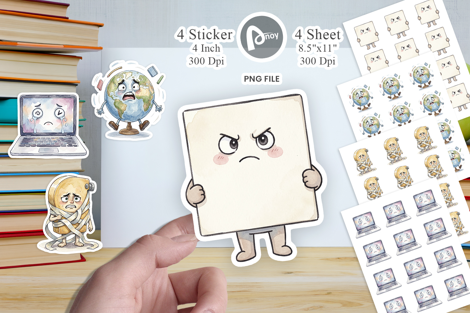 Moody Desk Mascot Teacher Sticker product image 1