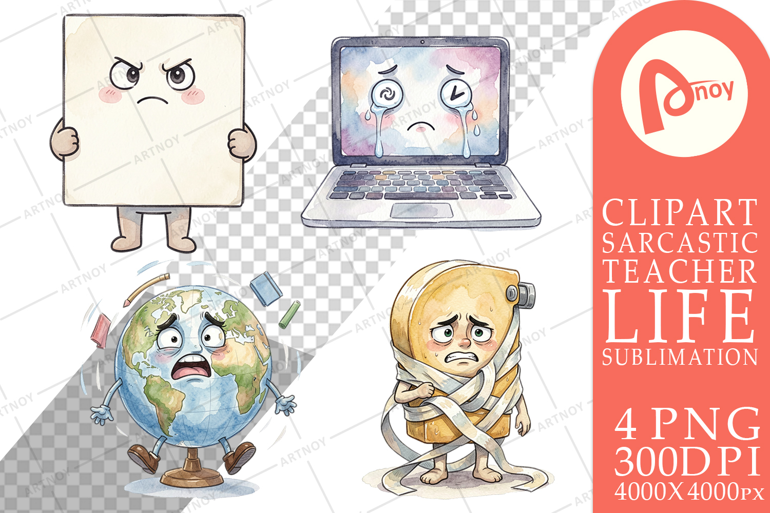 Moody Desk Mascot Teacher Sublimation product image 1