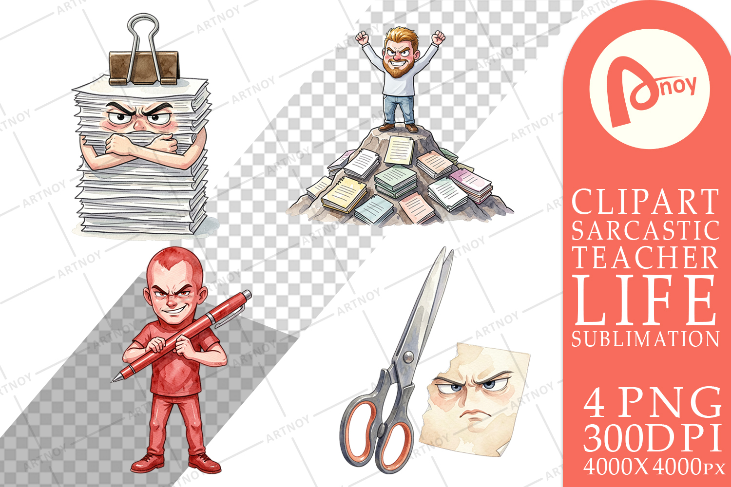 Moody Desk Mascot Teacher Sublimation product image 1