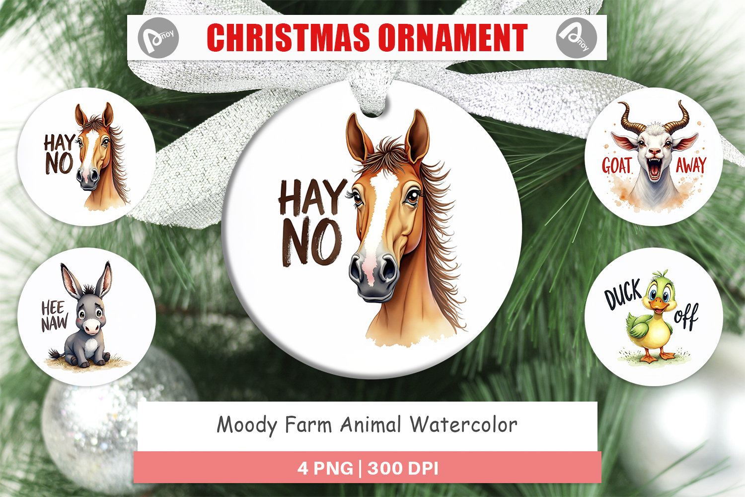 Moody Farm Animal Quotes Ornament product image 1