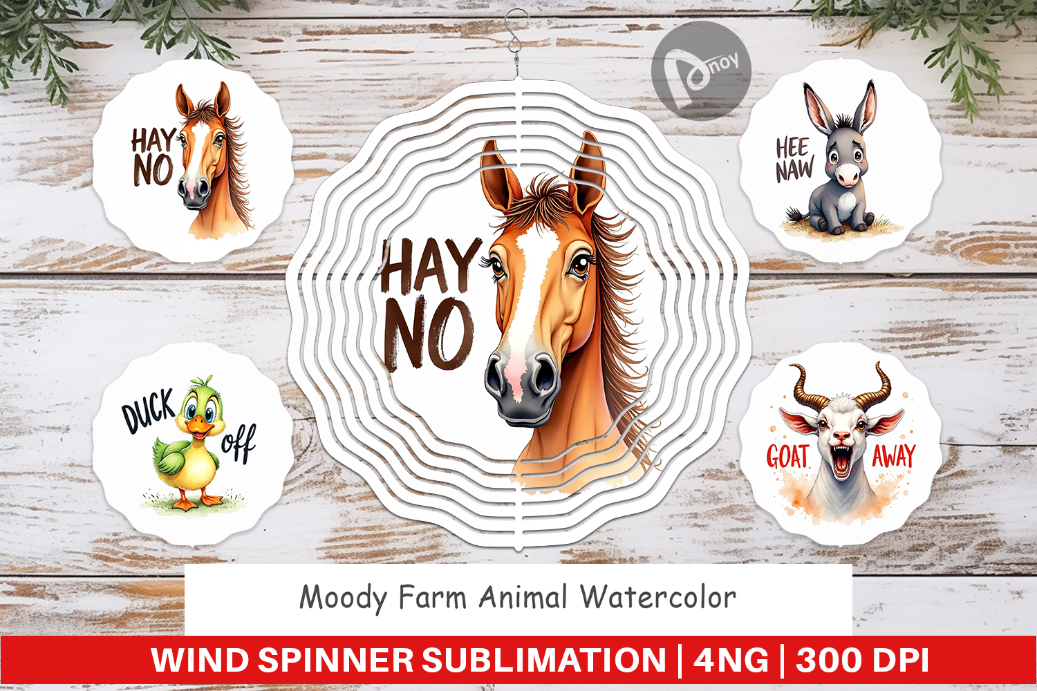 Moody Farm Animal Quotes Wind Spinner product image 1
