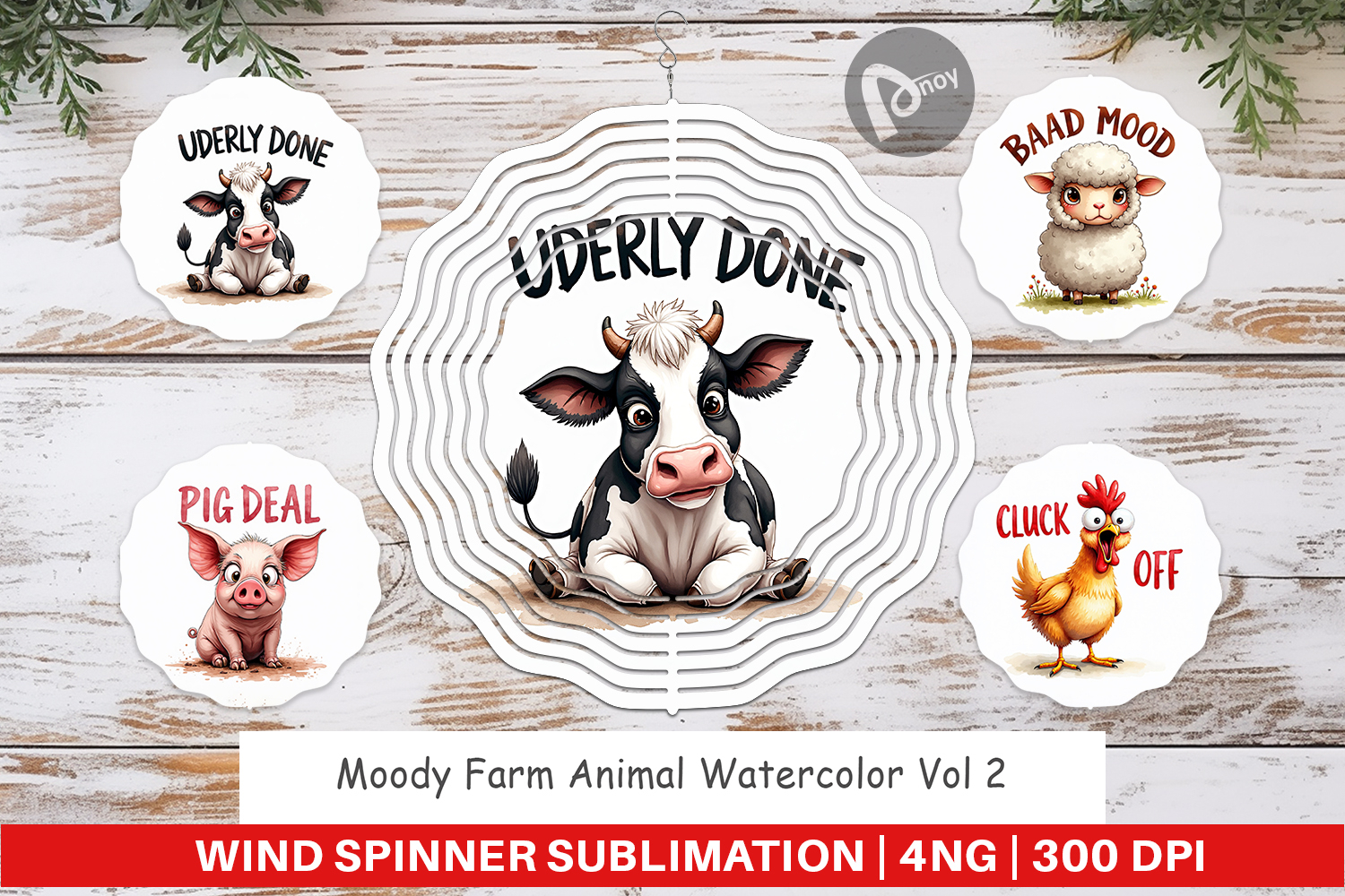 Moody Farm Animal Quotes Wind Spinner product image 1