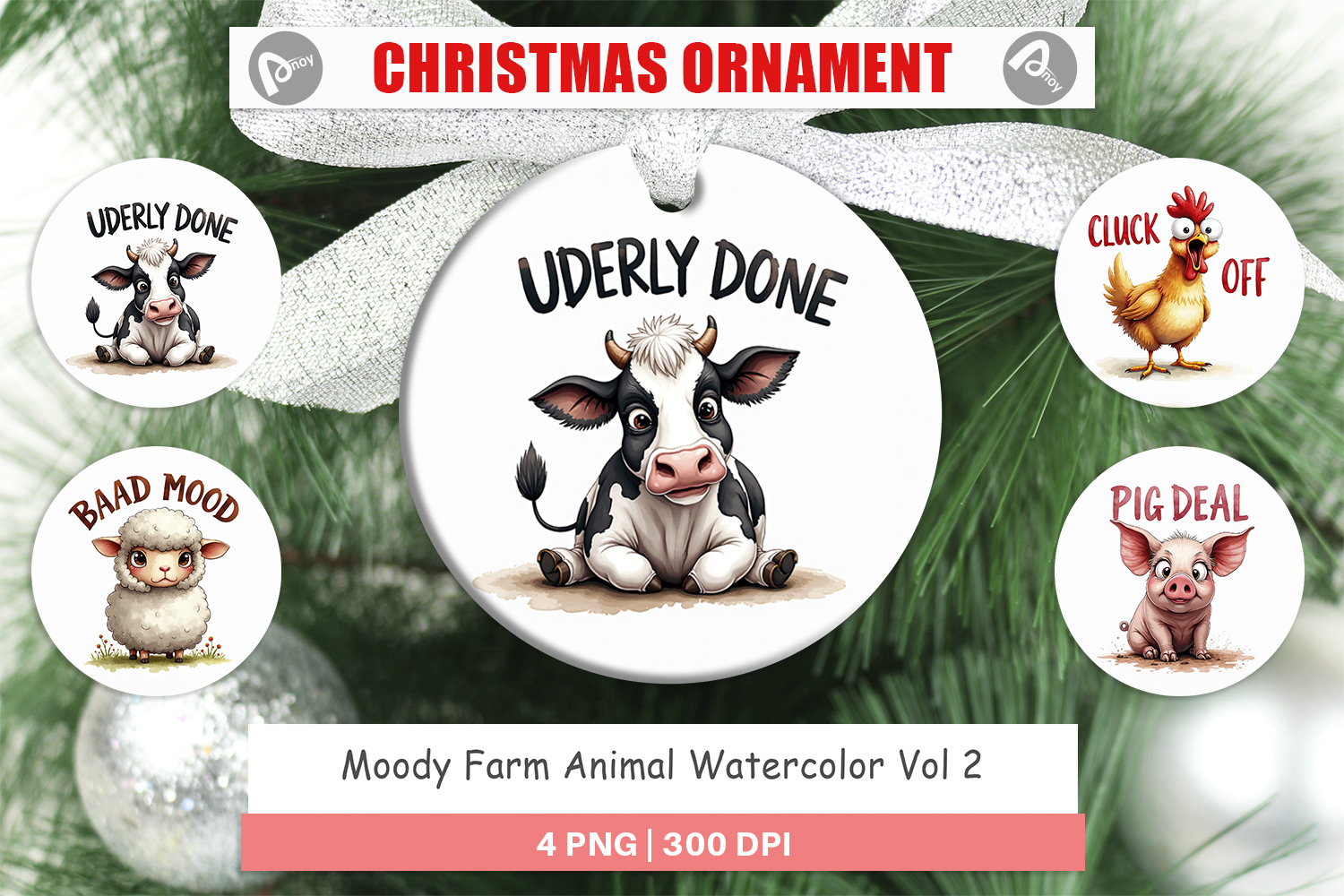 Moody Farm Animal Quotes Ornament product image 1