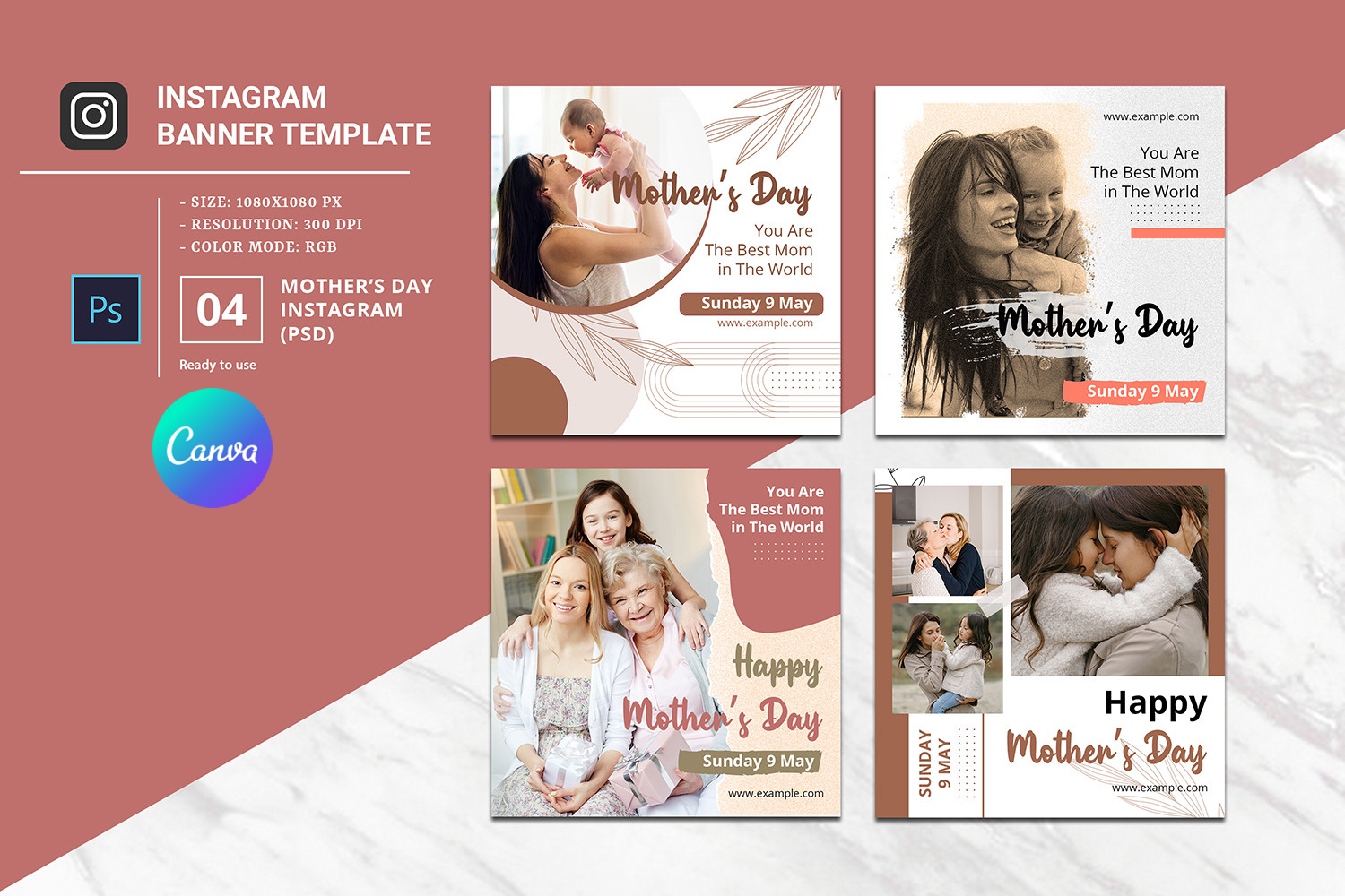 Mother's Day Instagram Post / Banner Canva product image 1
