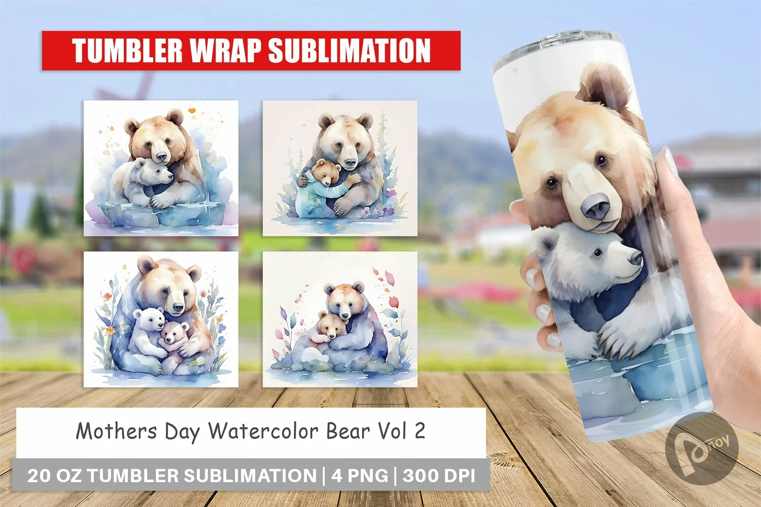 Tumbler Wrap Mothers Day Bear product image 1