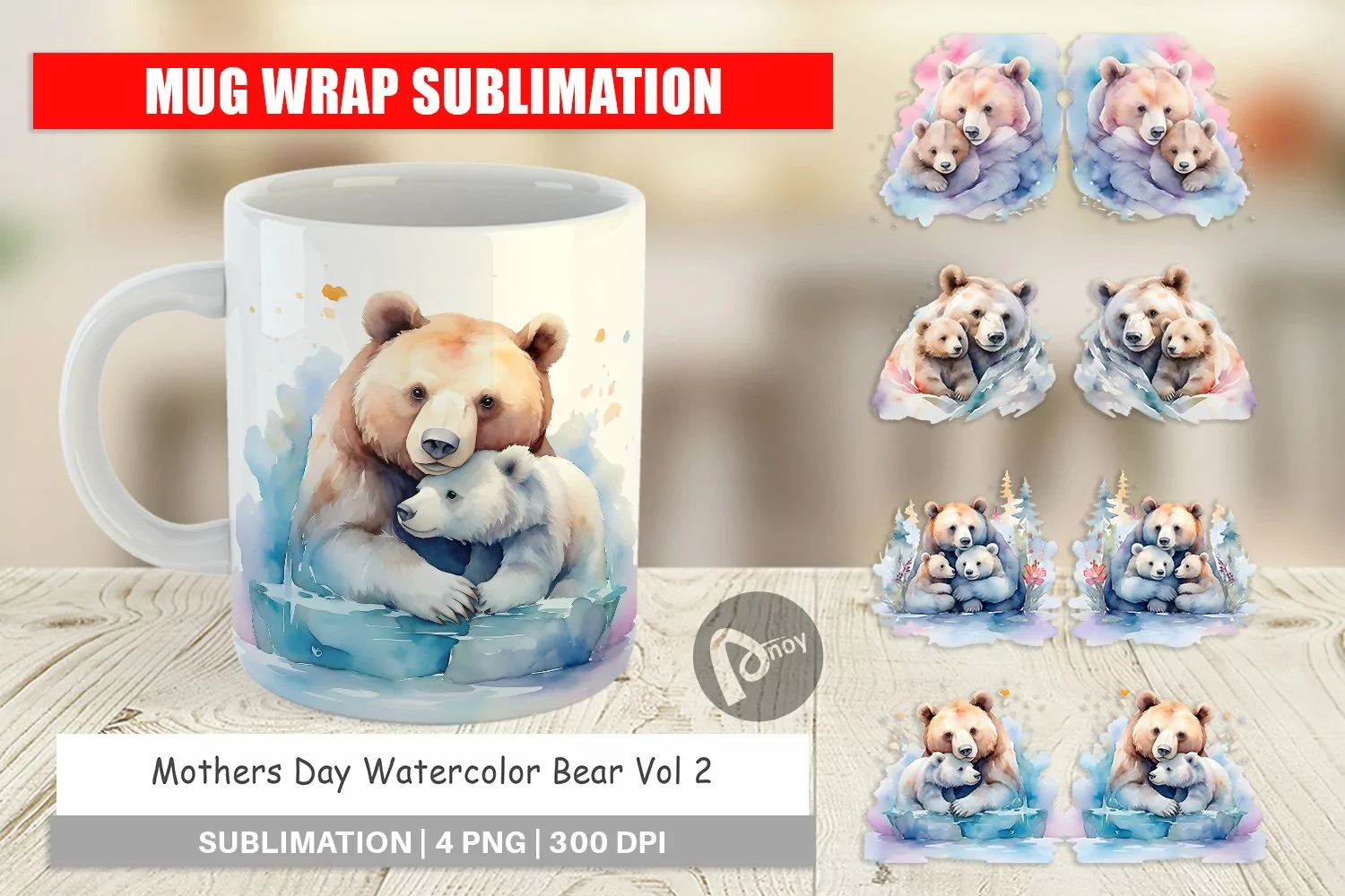 Mug Wrap Design Mothers Day Bear product image 1