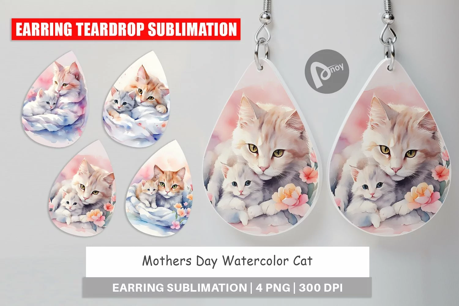 Earring Teardrop Mothers Day Cat product image 1