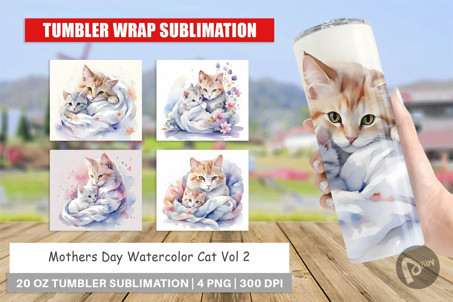Tumbler Wrap Mothers Day Cat product image 1
