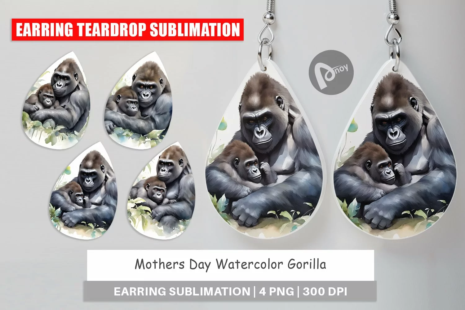 Earring Teardrop Mothers Day Gorilla product image 1